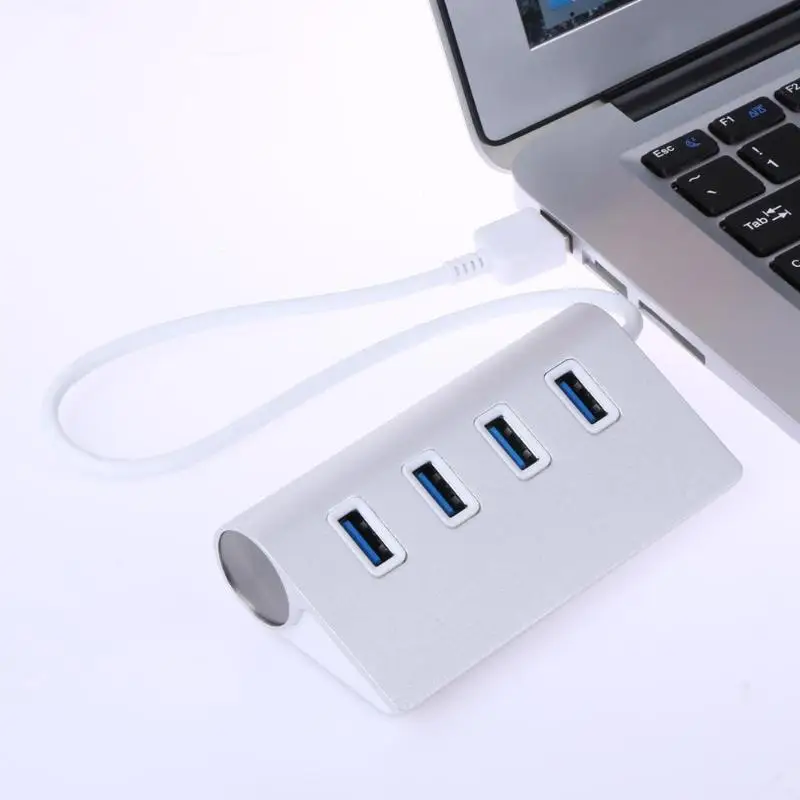 Высокоскоростной 4 порта USB 3 0 Портативный Алюминиевый хаб разветвитель адаптер