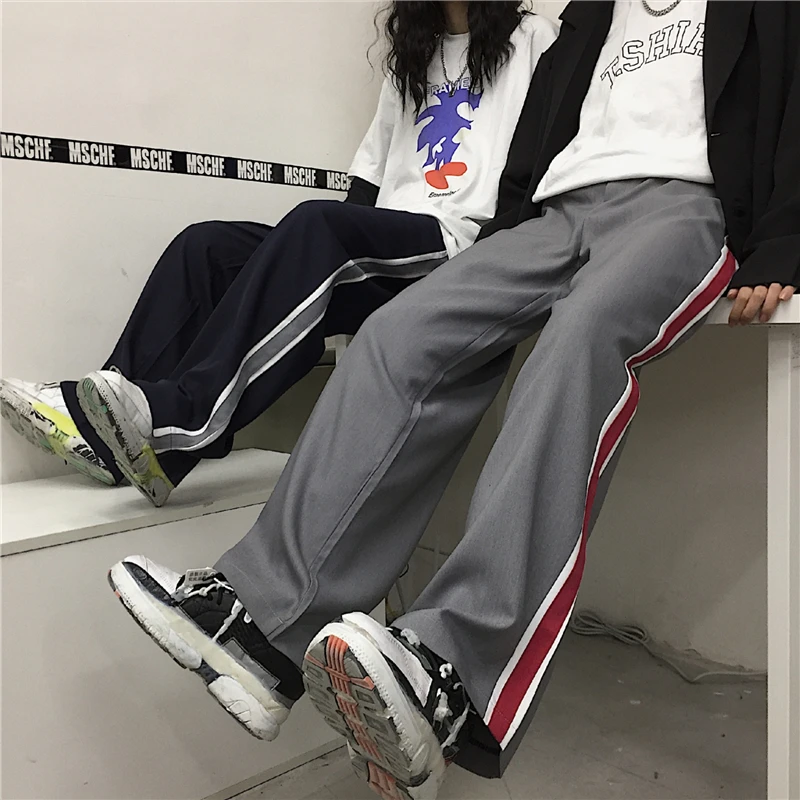 Men's Trousers 2019 Spring New Loose Casual Pants Youth Fashion Pants Hong Kong Style Trousers Harajuku Style Youth Men's Pants