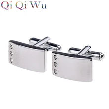 6 Pair Factory Wholesale Price Rectangle Mens Cufflinks Jewelry Unique Wedding Gifts Groom Cuff Links Business Silver Buttons pink cuff links buttons pair