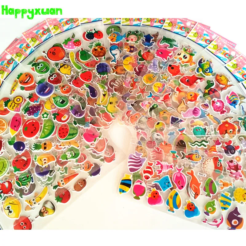 Happyxuan 24 листа милые выпуклые наклейки для Детские награды девочек ...