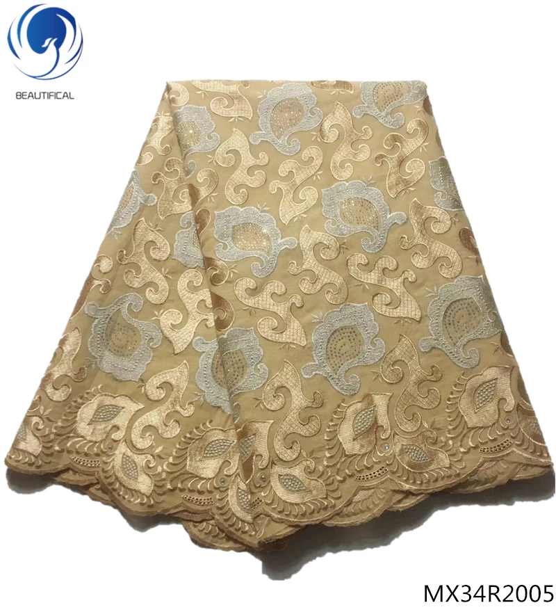 

Beautifical swiss lace fabric dubai latest swiss voile lace 5 yards/lot wholesale swiss lace fabrics top pattern 2019 MX34R20