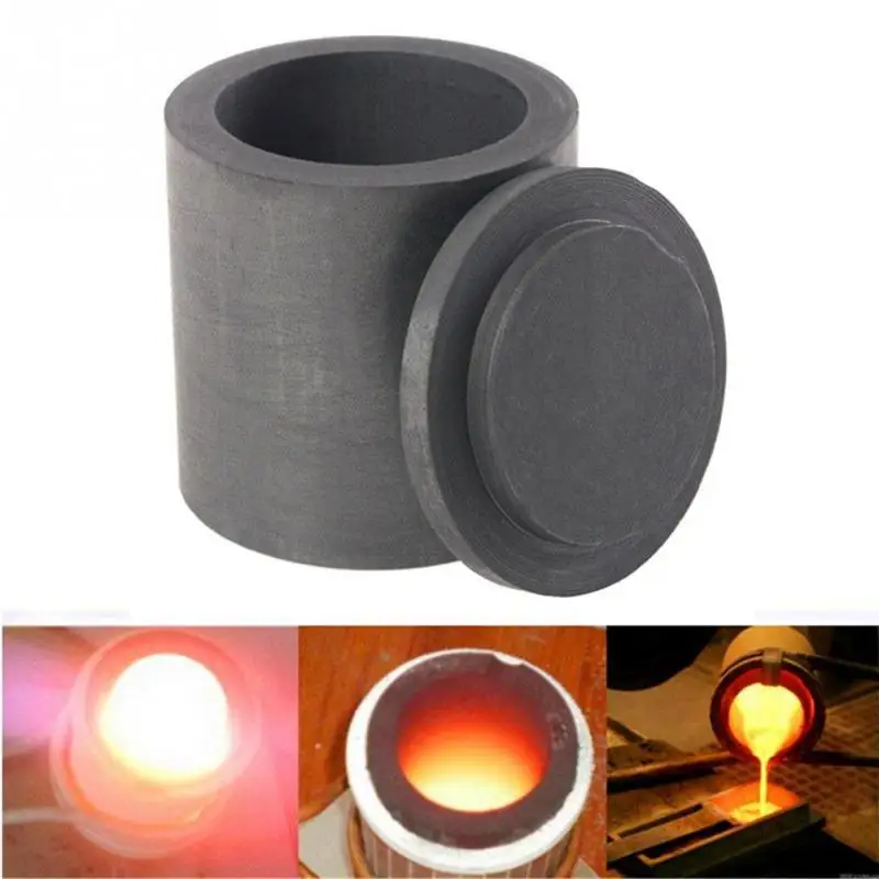

40*40mm High-purity Melting Graphite Crucible Good heat transfer performance for High-temperature Metal Smelting Tools With Lid