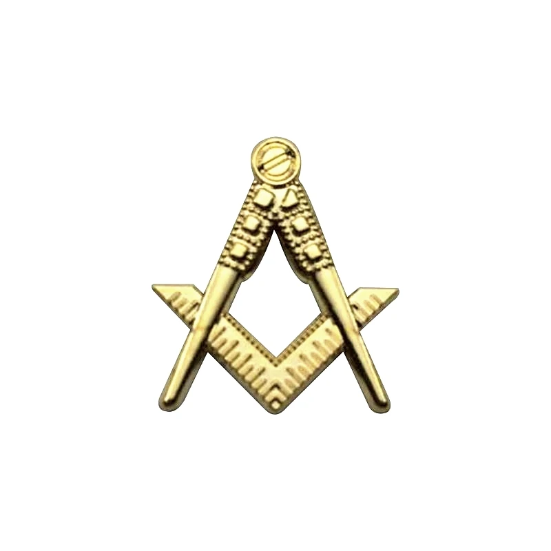 Значки масонства Золотой компас и квадратные вырезанные броши в ассортименте игла с цанговым зажимом, 18,5 мм