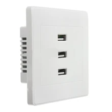 10A 3 Port USB 2.0 Wall Socket USB Wall Charger Socket Adapter 5V 10A Power Outlet Plate Panel Home Decor 6 port usb wall charging socket uk standard wall charger outlet power adapter faceplate socket plate panel