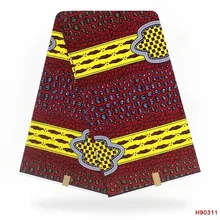Настоящий, из Анкары голландский настоящий воск красный и желтый африканская набивная ткань хлопок Нигерия популярный материал платья