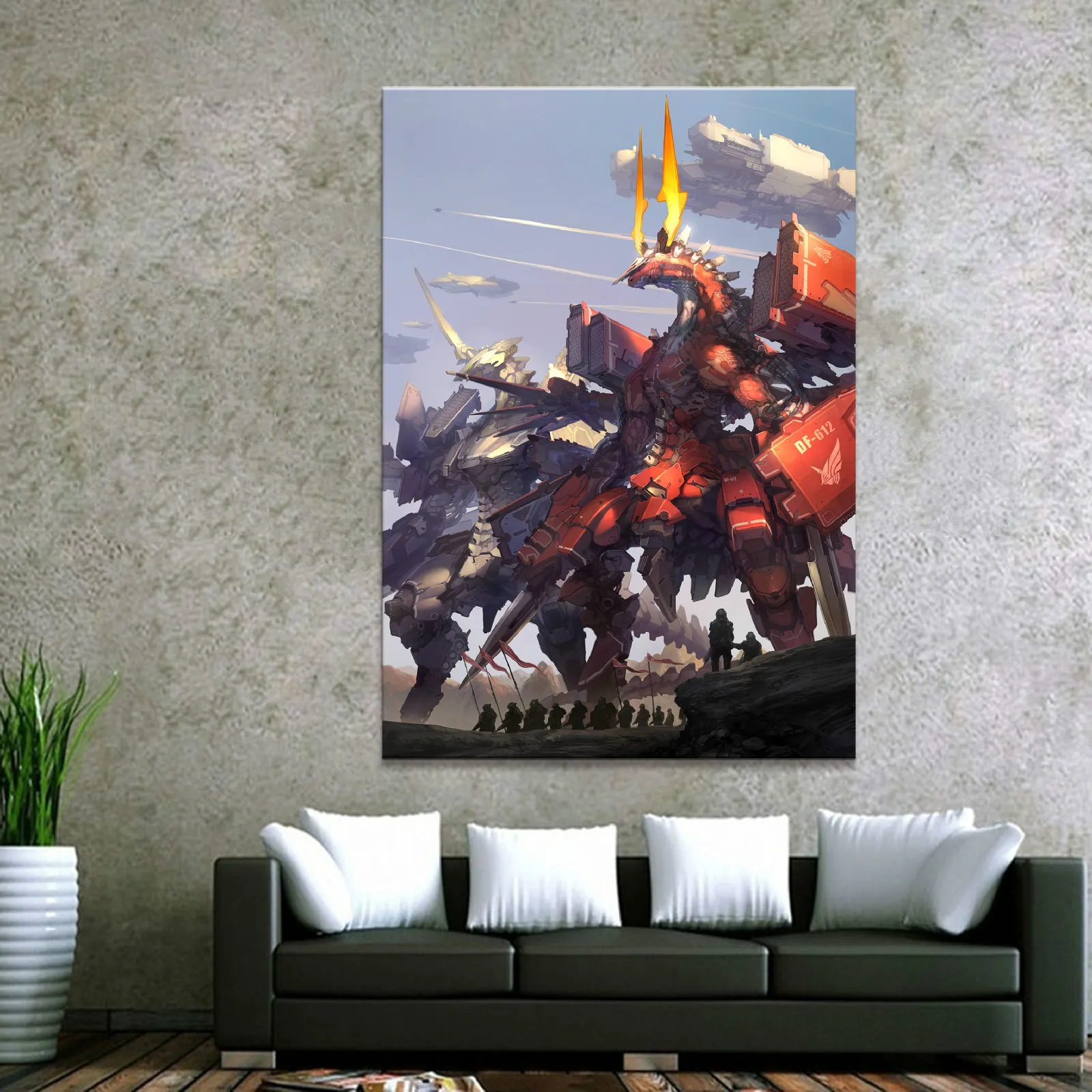 

Gundam Home Decor Modular Canvas Painting Picture 1 Piece Gundam Wall Art Animation Poster Wall For Home Canvas Wholesale