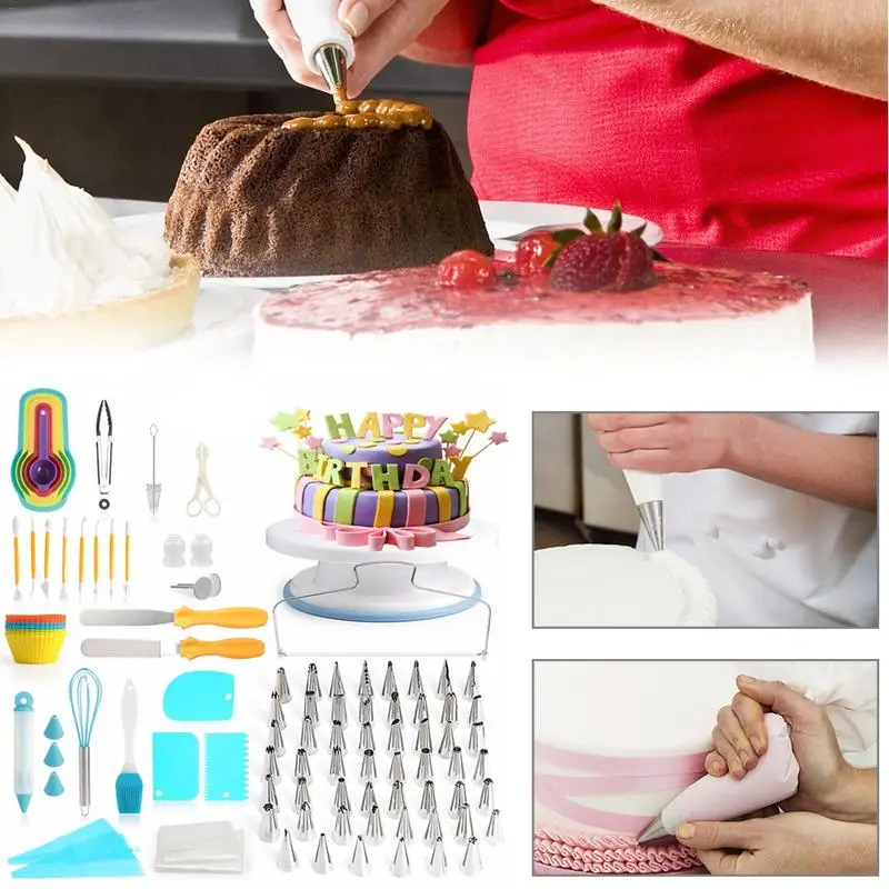 Принадлежности для украшения торта Поворотная насадка кондитерский мешок набор кухня высокое качество здоровая выпечка торта DIY инструмент 129 шт