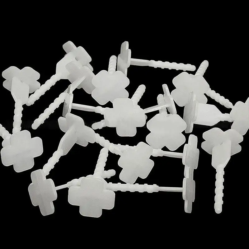 

100Pcs Tile Flat Leveling Tiling System Wall Floor Spacers Strap Caps Tools