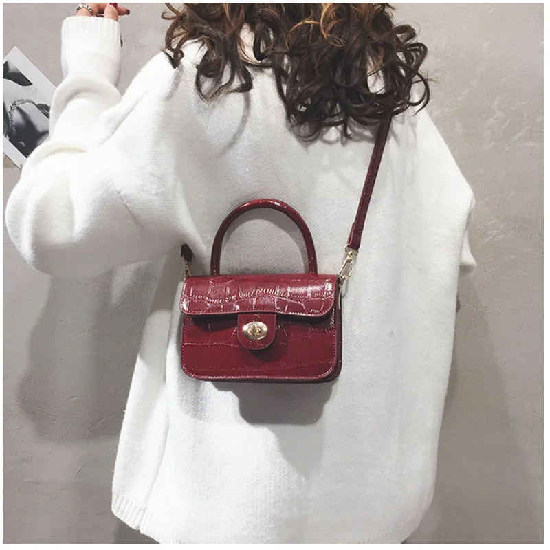 

2019 New Alligator Crocodile Leather Mini Small Women Crossbody Bag Red Black Women's Handbag Messenger Shoulder Bag OC226