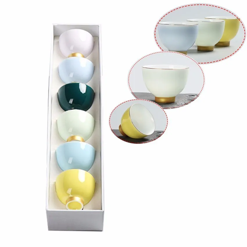 

5 Pieces Of Chinese Ceramic Tea Cup 50 Ml Kung Fu Tea Set Small Porcelain Small Wine Glass Tea Lovers Gifts
