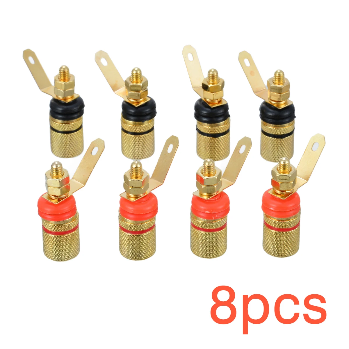 

8pcs Gold Plated Speaker Terminal Binding Post Connector Banana Plug Socket Connector Suitable for 4mm Banana Plug