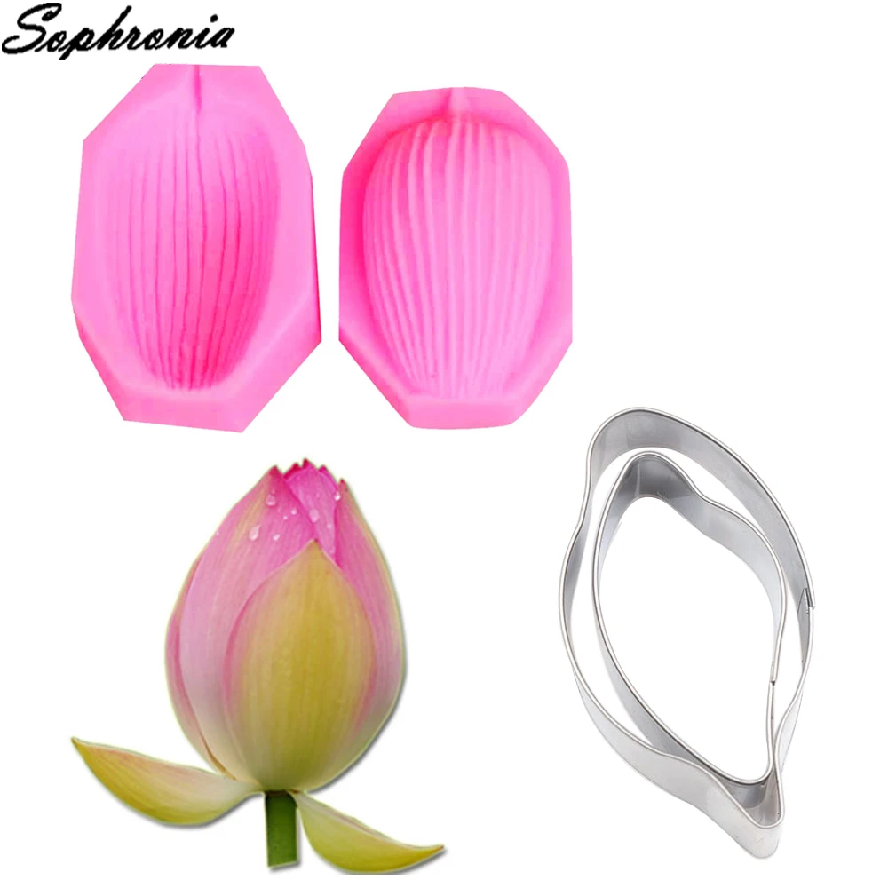 

Lotus Veiner & Cutters &Cutter Silicone Mold Fondant Mould Cake Decorating Tools Chocolate Gumpaste,Sugarcraft Mold CS182