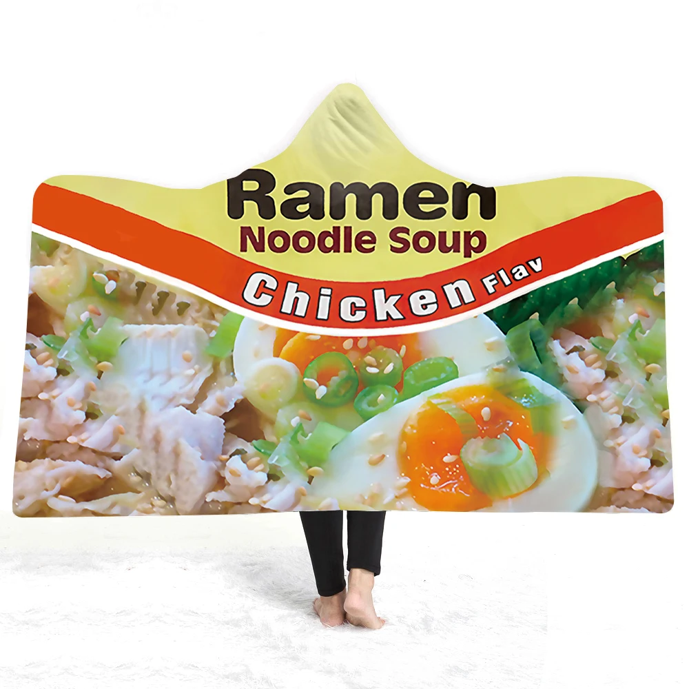 

3D Food Hooded Blanket Sherpa Fleece Wearable plush Throw Blanket on Bed Sofa Thick warm B128