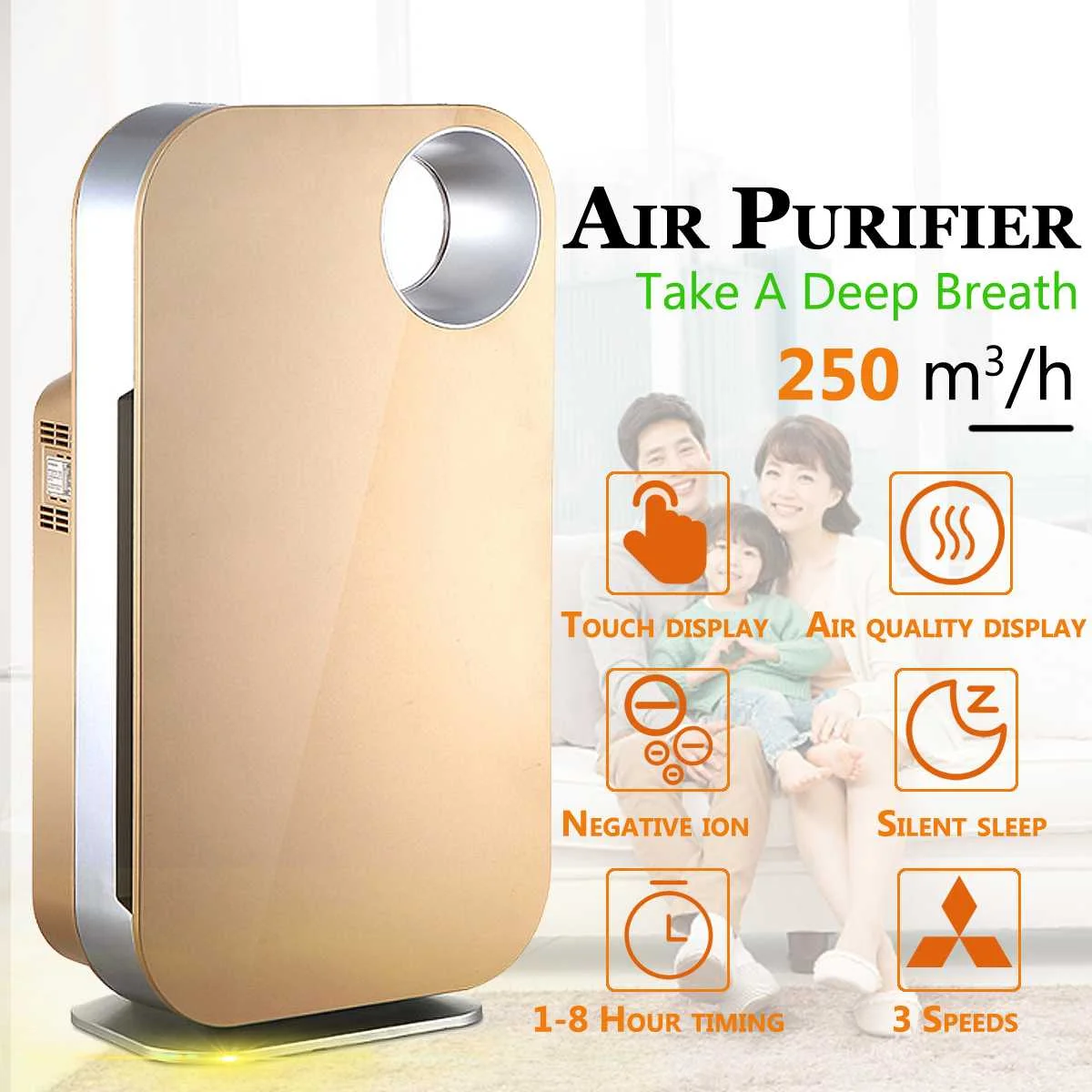 Home Office Air Purifier with Filter Ozone Generator Ionizer For Smoke Home Pets Air Cleaner Formaldehyde PM2.5 Dust Remover