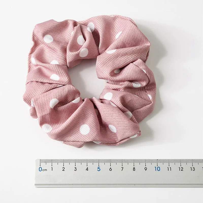 spesifikasi Dijual Ekor Kuda Titik Besar Rambut Tali Melingkar Elastis Printing Headband Hadiah Sanggul Pesta Scrunchie untuk Wanita Aksesoris Rambut 6 Warna