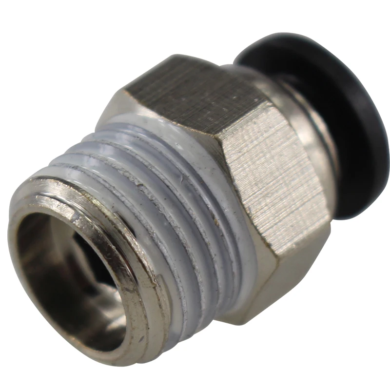 

10PCS Nickel plated BLACK PC10-02 STANDRAD COLOR Tube 10mm Thread Straight Through 1/4" Pneumatic Pipe Fitting Tube Connector