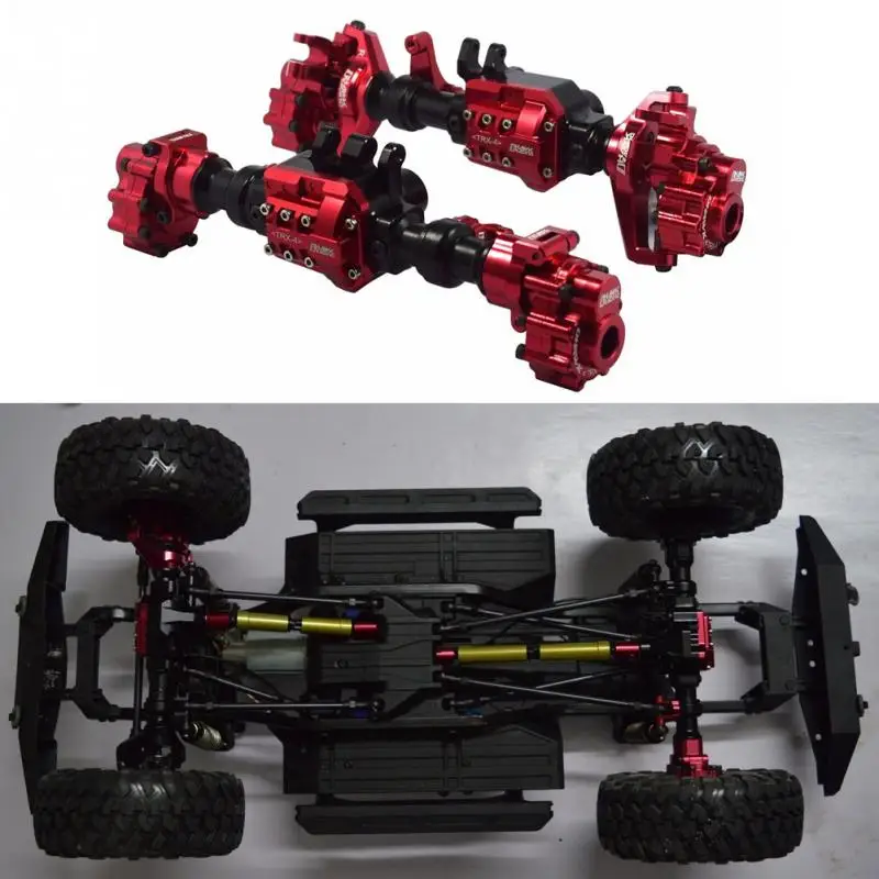 

Front Rear Portal Axles Housing For Traxxas TRX-4 CNC Aluminum Alloy RC Crawler Car Anodized Surface Anti Slight Scratch Red