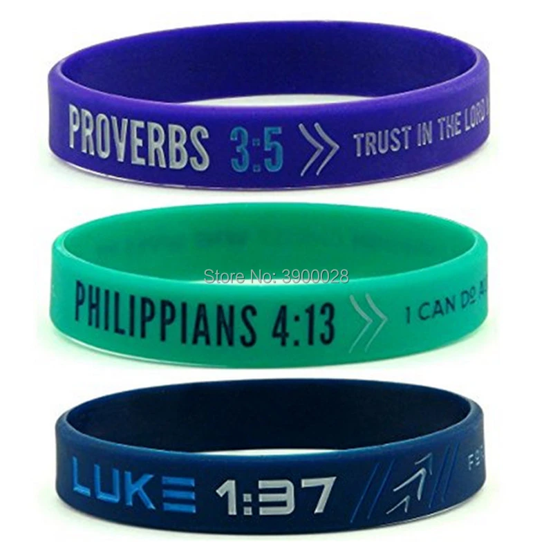 Ewell volgens Piket 100pc Bible Verse Philippians luke Proverbs silicone wristband bracelet for  Men Women Christian Religious Jewelry Gifts|Wrap Bracelets| - AliExpress