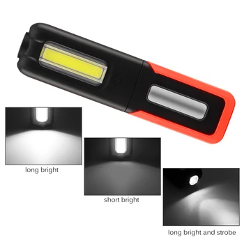 

USB Rechargeable COB LED Flashlight Work Light Torch With Magnet Outdoor Handy Lamp Portable Hanging Hook Lamp Torch