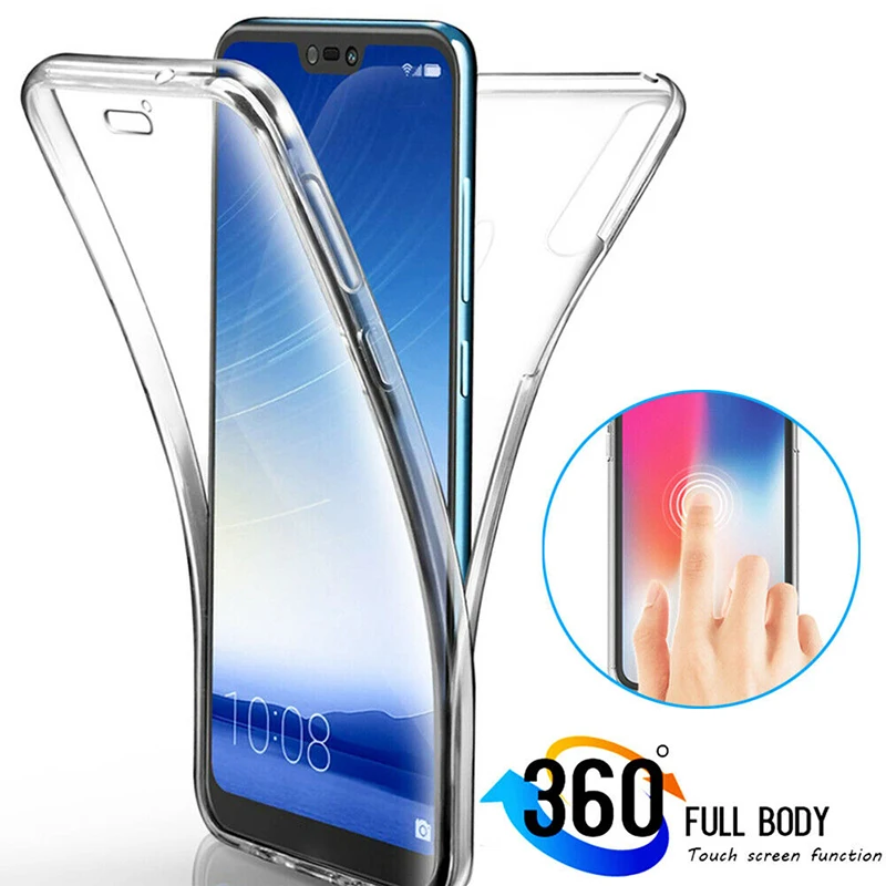 

For Huawei P30 Pro Lite 360 Degree Full Body Clear Front & Back TPU+PC Case Cover for Huawei Mate 20 P20 Lite Y7 Y9 2018 2019