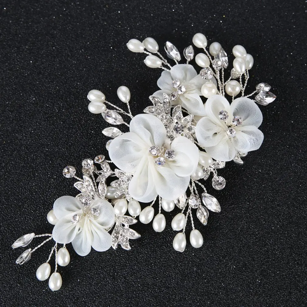 

Fashion Bride Headdress Silk Flower Hairpin For Women Hair Band Crown Headwear Delicate Hair Accessories Tiara Hair Hoop