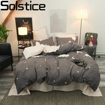 

Solstice Grey Starry Sky Fashion Soft Comforter Bedding Sets King Full Twin Size Bed Linings Duvet Cover Pillowcase Bed Sheets