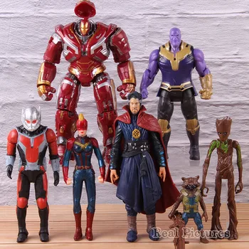 

Avengers Captain America Dr Strange Action Model Toy Iron-Man Ant-Man Spider-Man Collectible Figure With Light 7-8pcs/set