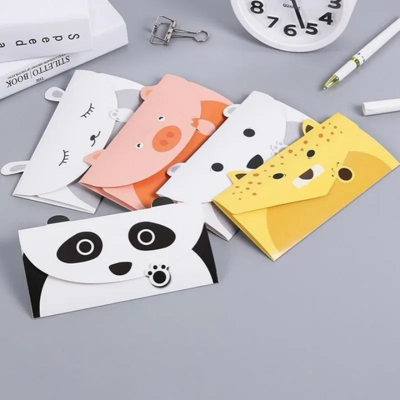 

2 Pcs/lot Creative Cute Animal Panda Dog Style Paper Kraft Envelope Korean Greeting Card Stationery Supplies 03226