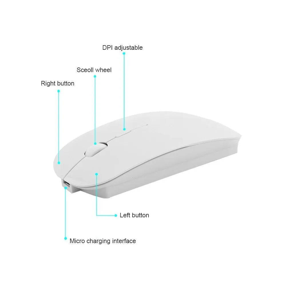 Беспроводная мышь CHUYI 2 4G Bluetooth 4 0 перезаряжаемая двойной режим тихая игровая для