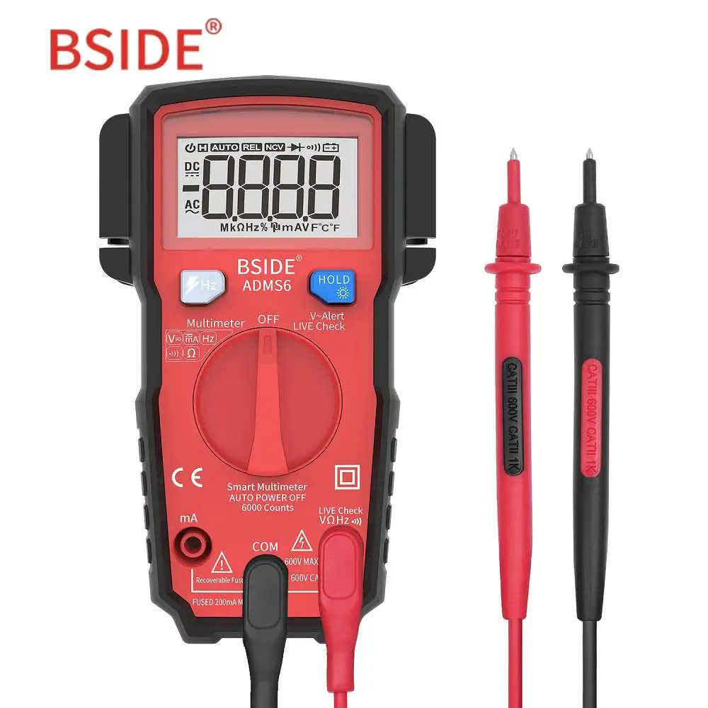 BSIDE ADMS6 Digital True RMS Multimeter 6000 Counts Tester Autoranging