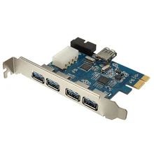 Адаптер PCI-E Express A 5 портов USB 3,0 концентратор новая внутренняя Плата расширения