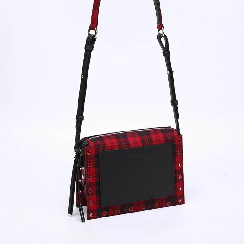 

Super Seabob New Woman Fashion Plaid Small Square Package Soft Stitching Flap Female Solid Bag Messenger Shoulder Bag OE511