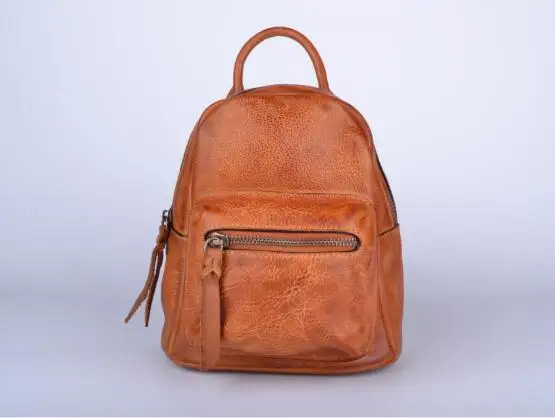 

High Quality Women Genuine Leather Cow Skin Soft Small Backpack School Bag