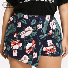 Pickyourlook Женская юбка шорты размера плюс Цветочные пляжные мини брюки для леди модные летние женские шорты с высокой талией