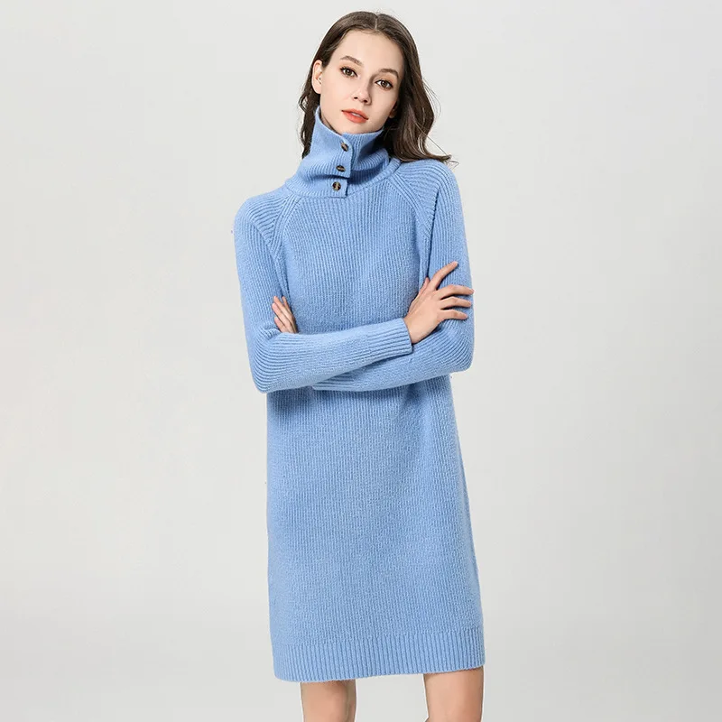 Internet celebrity sweater dress famen knitted dresses women winter thickening lazy fashion turtleneck knitting dress women 1896 Internet celebrity sweater dress famen knitted dresses women winter thickening lazy fashion turtleneck knitting dress women 1896