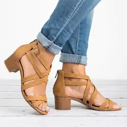 Размер 34-43, женские летние сандалии Гладиаторы с ремешками на лодыжках, Женская обувь в римском стиле сандалии на высоком каблуке с