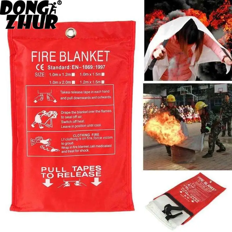 

1MX1M Fire Blanket Emergency Survival Fire Shelter Safety Protector Fire Extinguishers Tent
