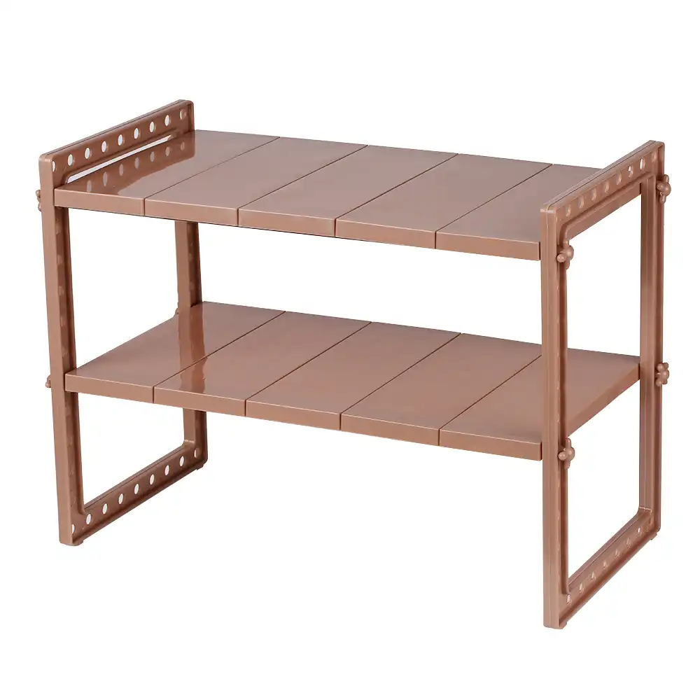 Multi Functional Under Sink 2 Tier Expandable Shelf Storage 2 Tier Expandable Shelf Storage