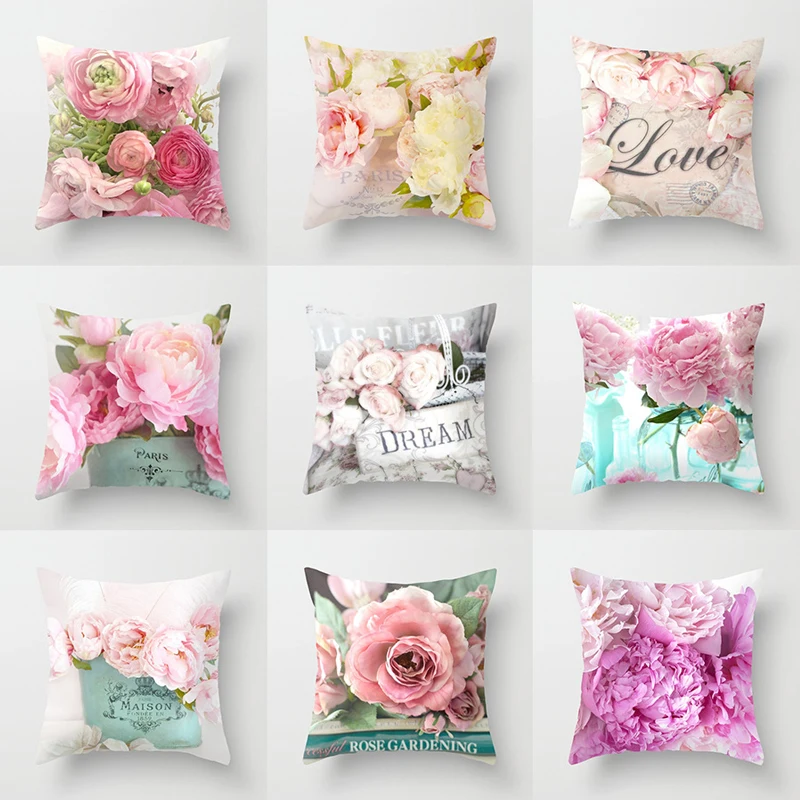 

Super Comfortable Durable Cushion Cover Dream/ Rose/ Love Theme Pillow Case Cover Home Sofa Waist Cushion Cover
