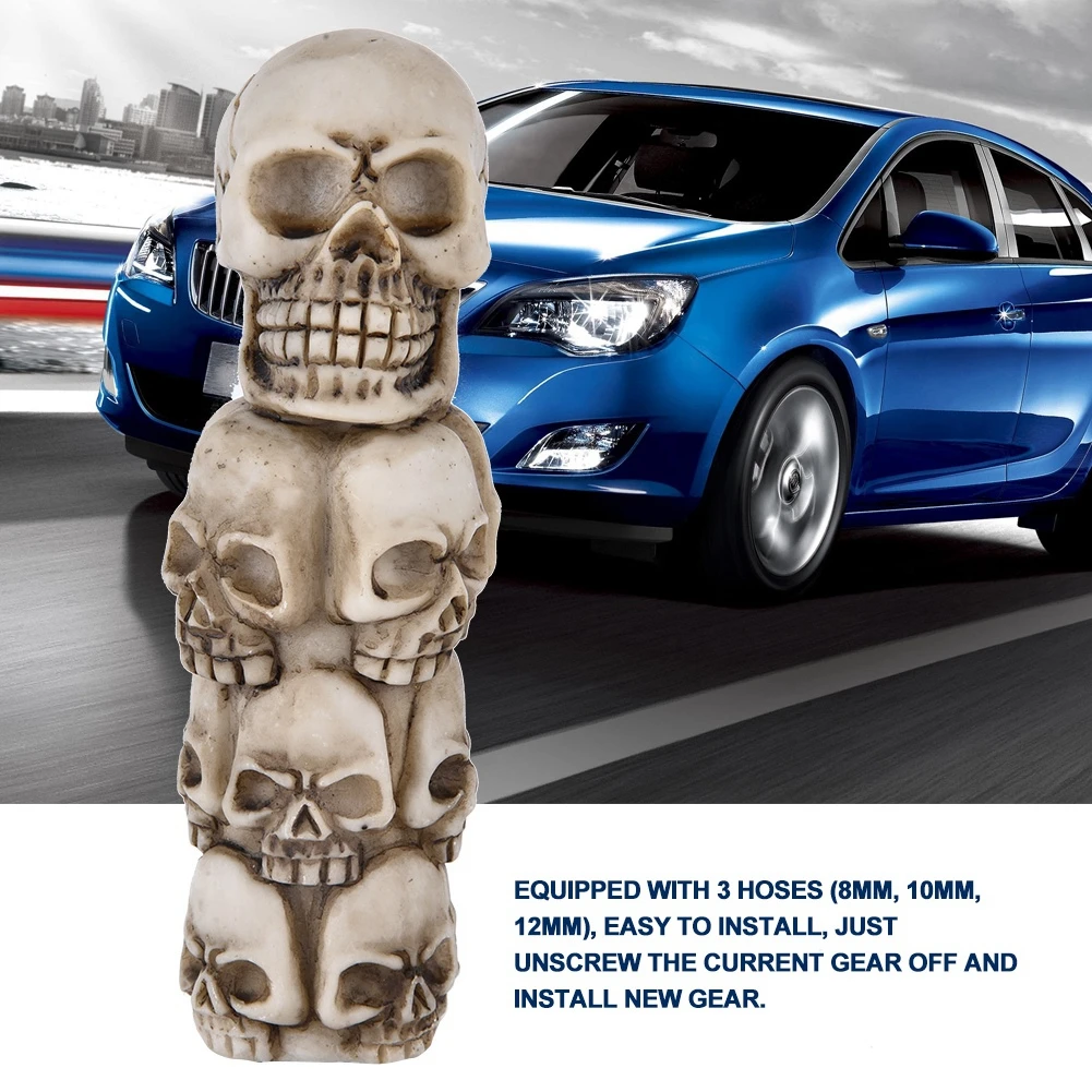 5 Speed Car Manual Gear Knob Shift Shifter Stick Lever Resin Craft Skull Head 