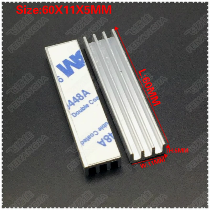 (Free shipping ) 20pcs 60x11x5mm Aluminum Heat Sink IC Heatsink Cooling Fin For CPU LED Power Active Component | Компьютеры и офис