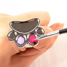 Нержавеющая сталь палитра кольцо дизайн ногтей Косметический макияж гель Смешивания Краски Маникюрный Инструмент