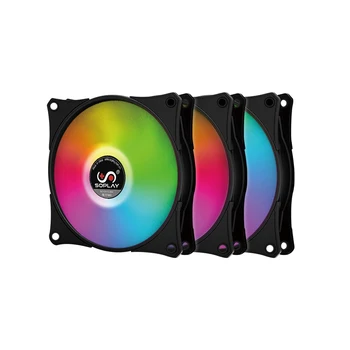 

SOPLAY RGB LED PWM Adjustable Color with Controller Computer Case Fan Cooler 12V RGB Radiator Hydraulic Bearing