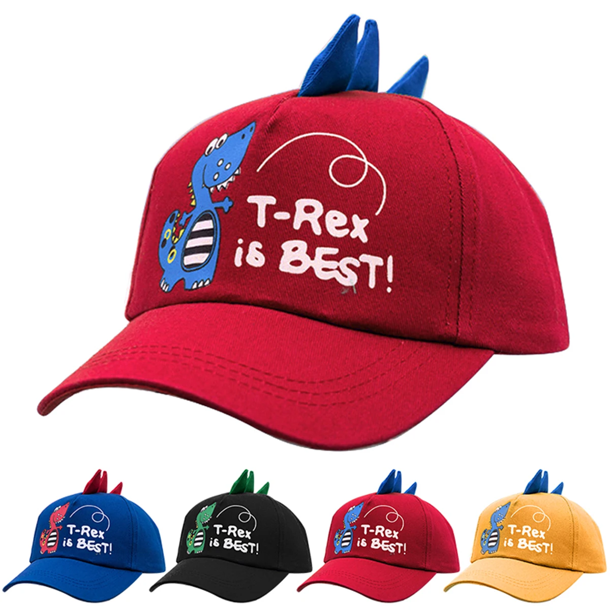 

2-8 Years old Spring Children Baseball Cap Boys Girls Dinosaur style Snapback adjustable Kids Hip Hop Hat Sun cap