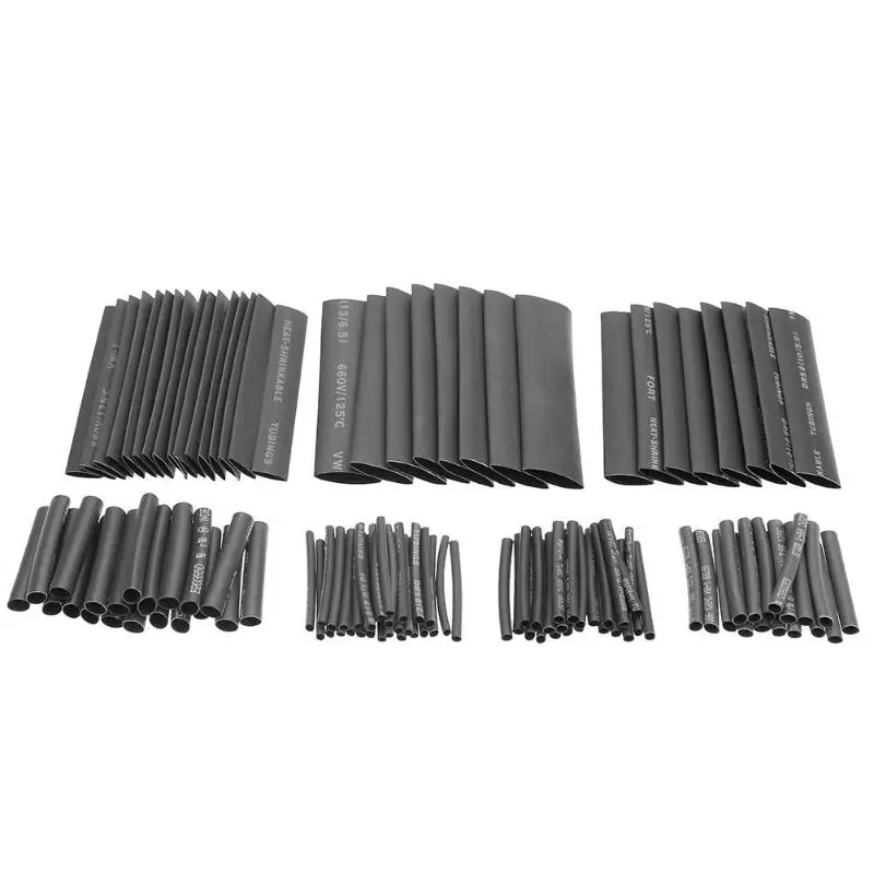 127pcs/lot 40/80mm Heat Shrink TubingPolyolefin 2:1 Cable Tube Sleeving Kit Wrap Wire Heat Shrinkage Tubing Set Cable Sleeves