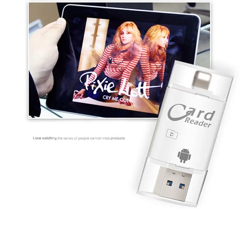 3 в 1 8Pin/Micro USB/Usb 2 0 кардридер Sd Otg Micro Sd/Sdxc/Sdhc Tf для Ios Iphone Android|Картридеры| |