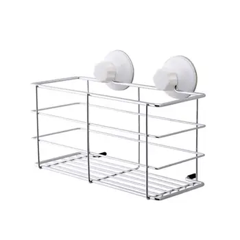 

1 Pc Bath Shelf Wall Vacuum Wire Removable Rustproof Shelf Organizer Basket Rack for Kitchen Bathroom