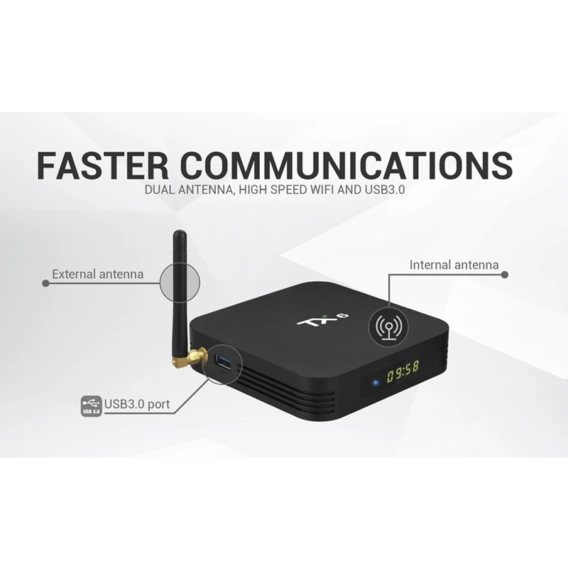 Tx6 Smart Android 7.1 Tv Box 4G 32G Allwinner H6 Quad Core 2.4G+5G Dual Wifi Bt 4.1 Set Top Box 4K Hd H.265 Media Player