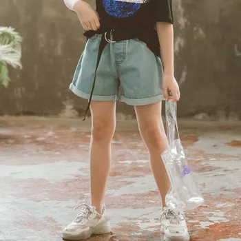 

Baby Big Girls Shorts Jeans Summer 2019 Children's Solid Shorts Kids Belt Denim Shorts For Girls Clothes Toddler Girl Clothing