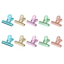 Новинка-зажимы для бульдога эластичные и прочные многоцветные ed цветные скобы скрепки для бумаги металлические зажимы для связывания упаковка из 10(50 мм
